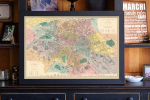 colored map of paris france