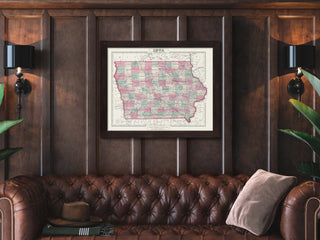 Iowa vintage Map