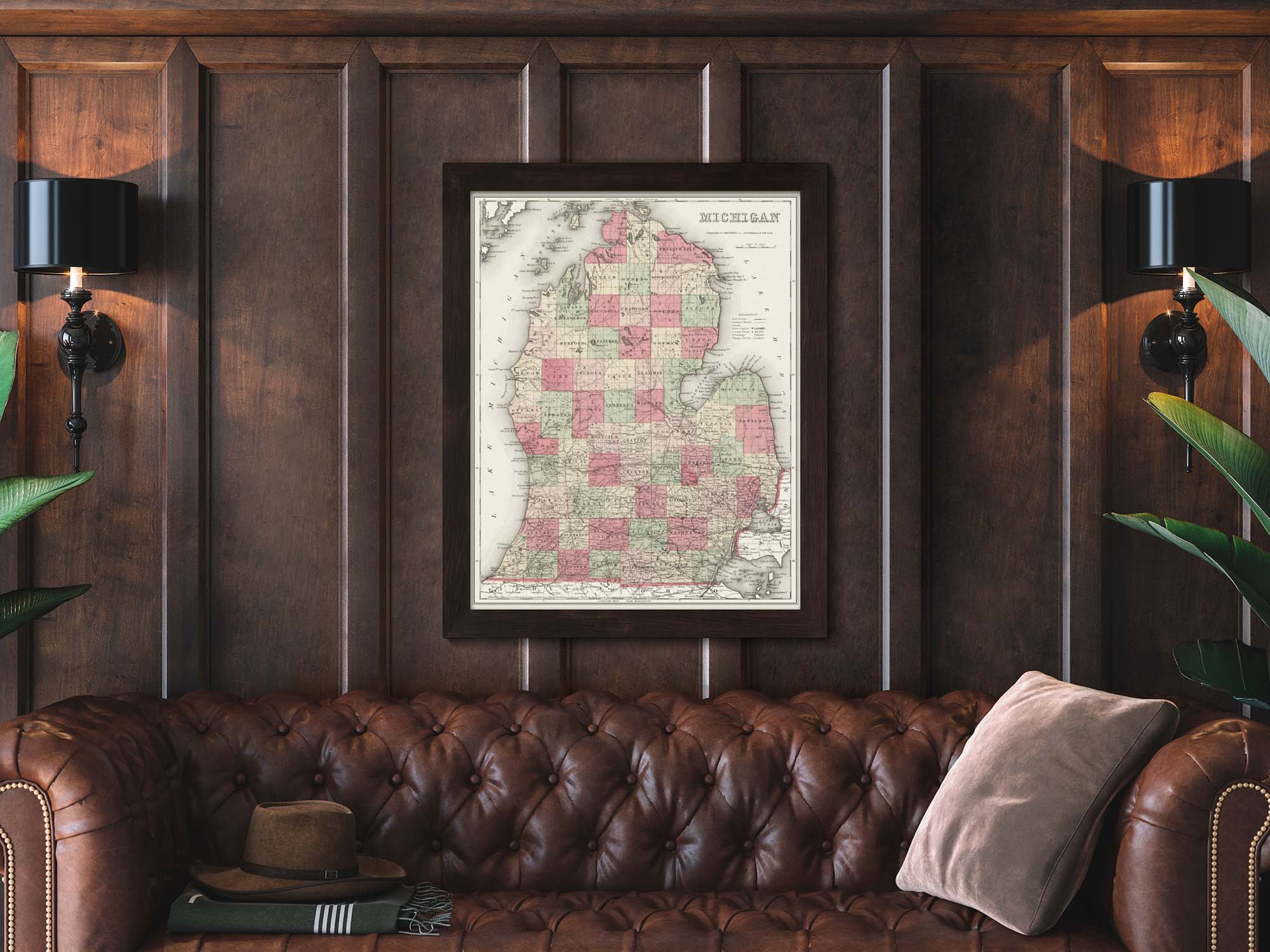 Michigan Vintage Map