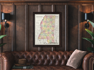 Mississippi vintage map 