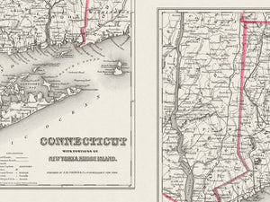 historic Connecticut detailed map