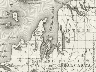 Detail shot of classic Michigan State Map