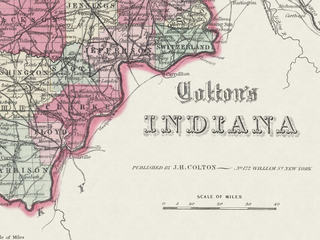 Antique Indiana Map