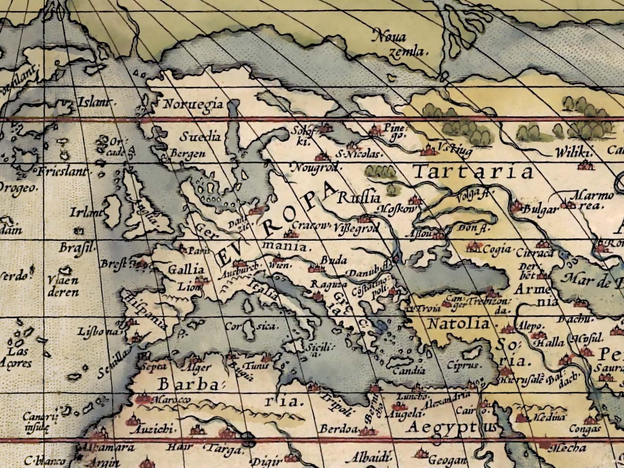 detailed Ortelius World Map