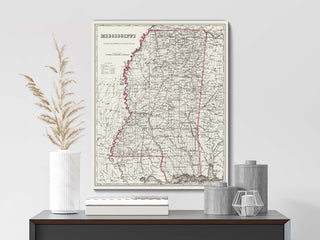 Vintage mississippi state map
