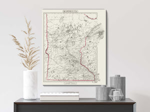 Vintage Minnesota State Map