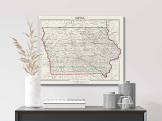 vintage iowa state map