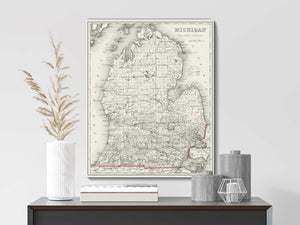 Vintage Michigan State Map