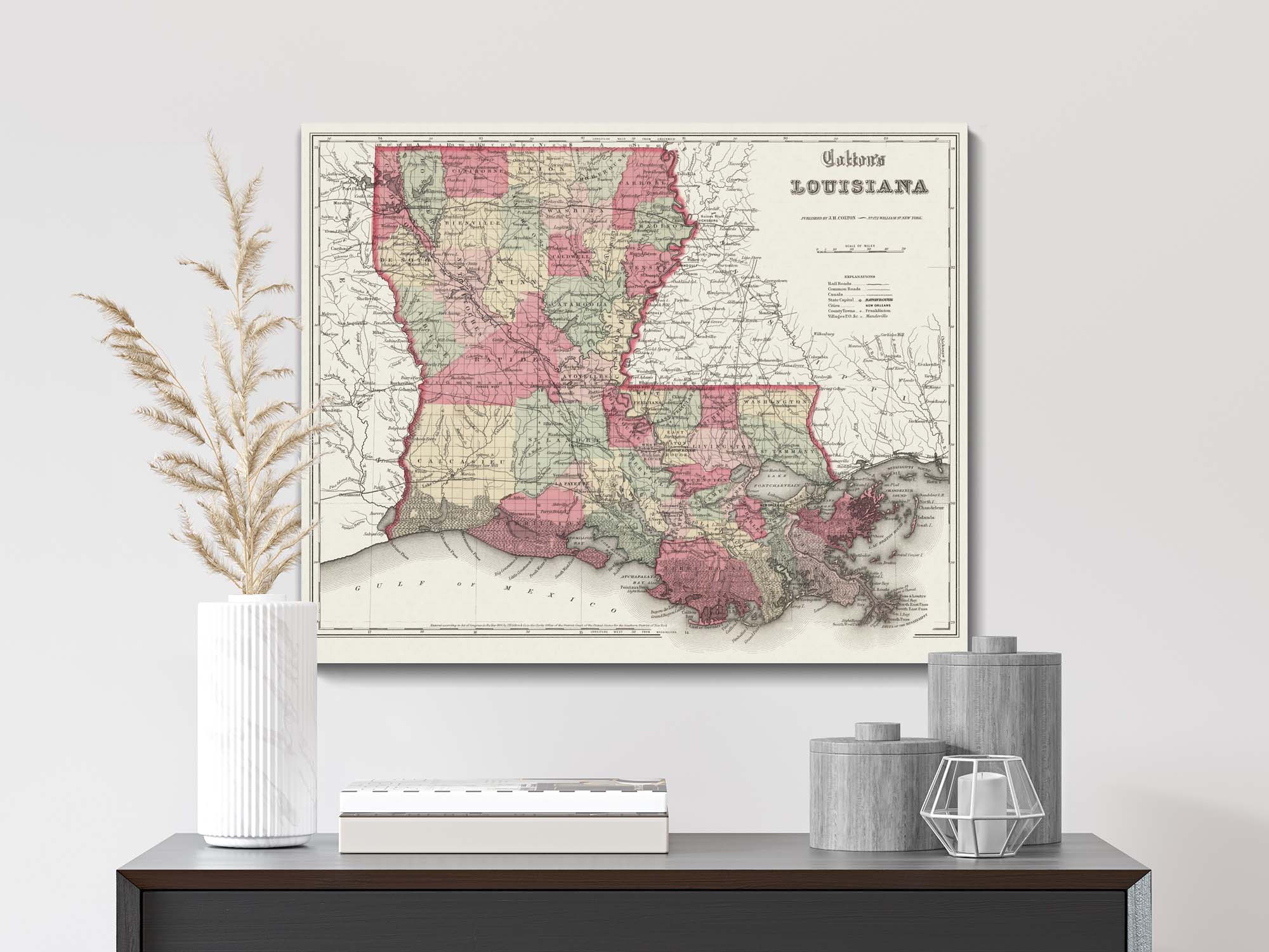 Vintage Louisiana Map