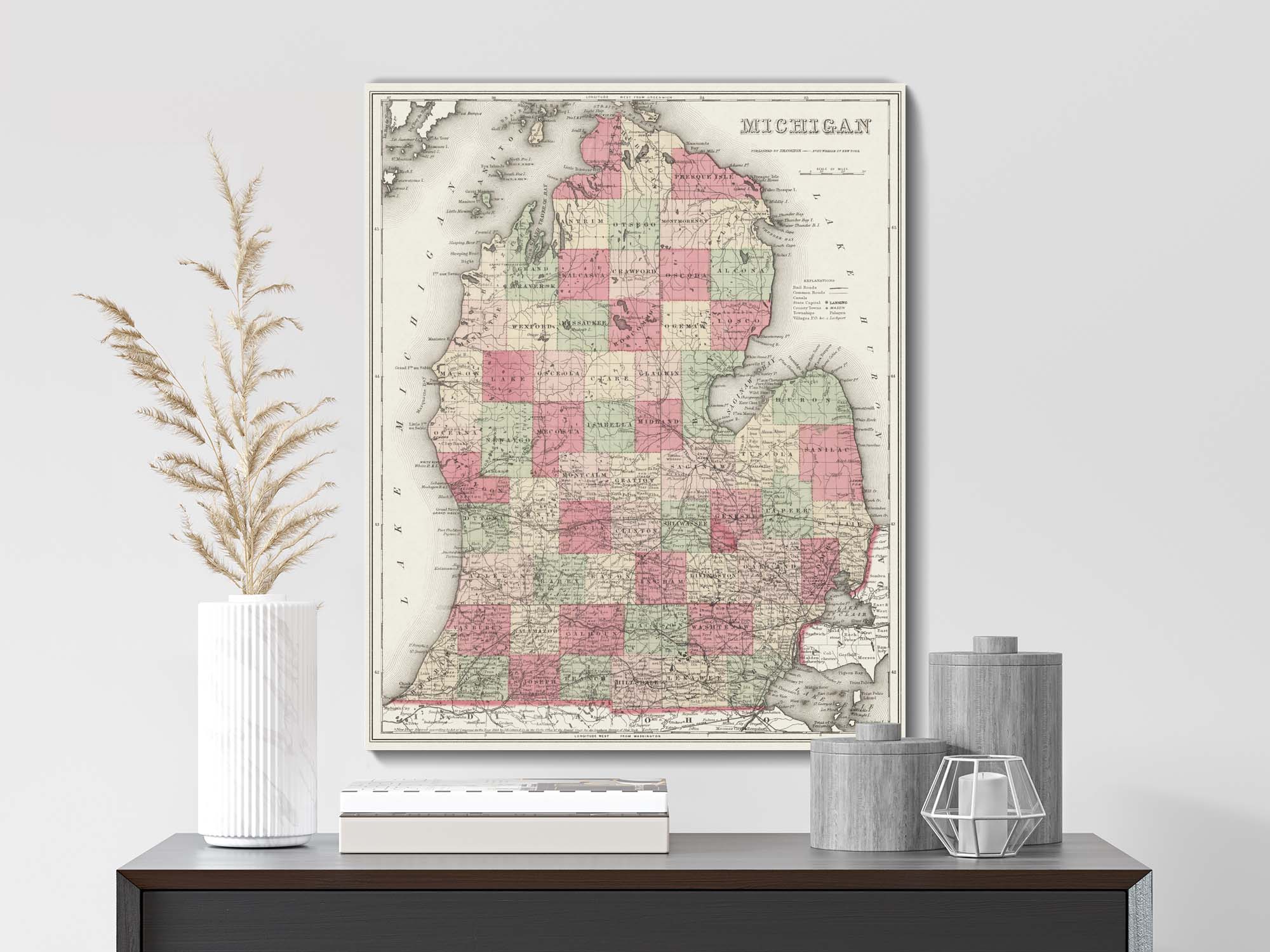 Vintage Michigan Map