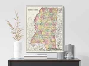 Vintage Mississippi Map