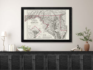 antique usa state map
