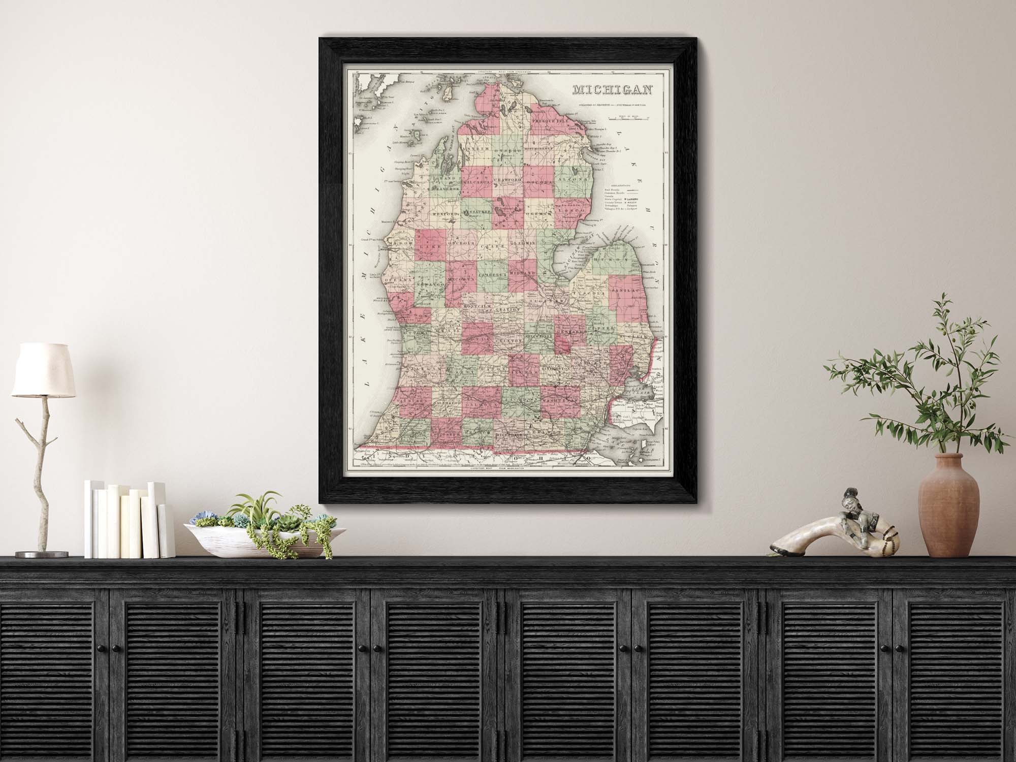 Antique Michigan Map