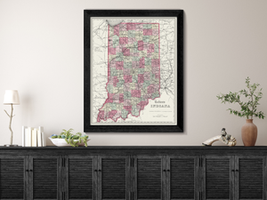 vintage Indiana map