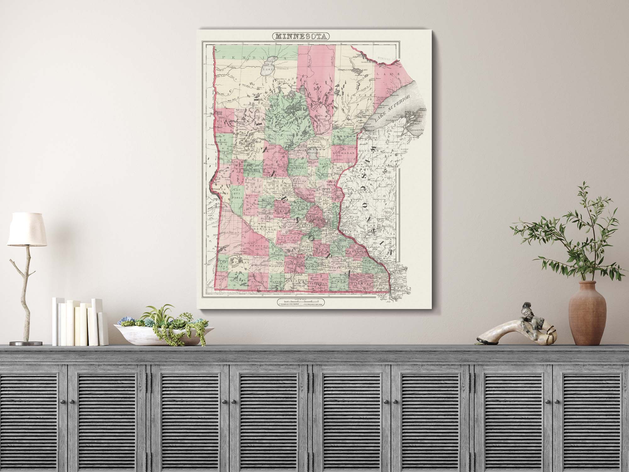 Minnesota Vintage Map